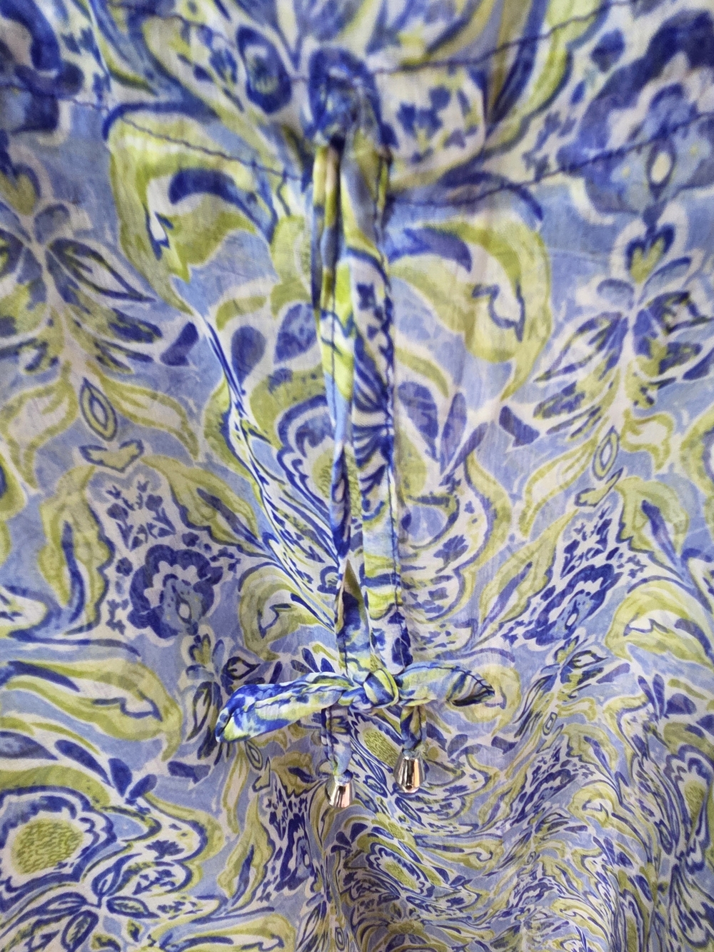 Lightweight Blue & Lime V-Neck Swim Coverup - Picture 5 of 6